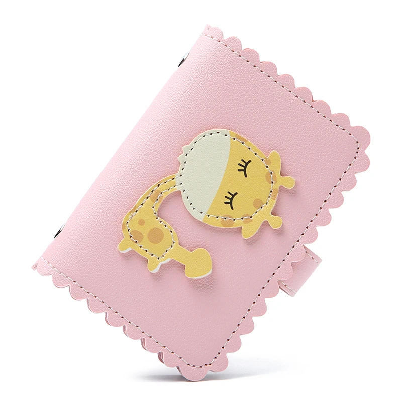Pink giraffe Sma сумка кошелек интегрированный WomaUltra-тонкий Простой милый мини degausing Противоугонный набор карт бизнес кожаный кошелек для монет Leisur - Цвет: Pink giraffe