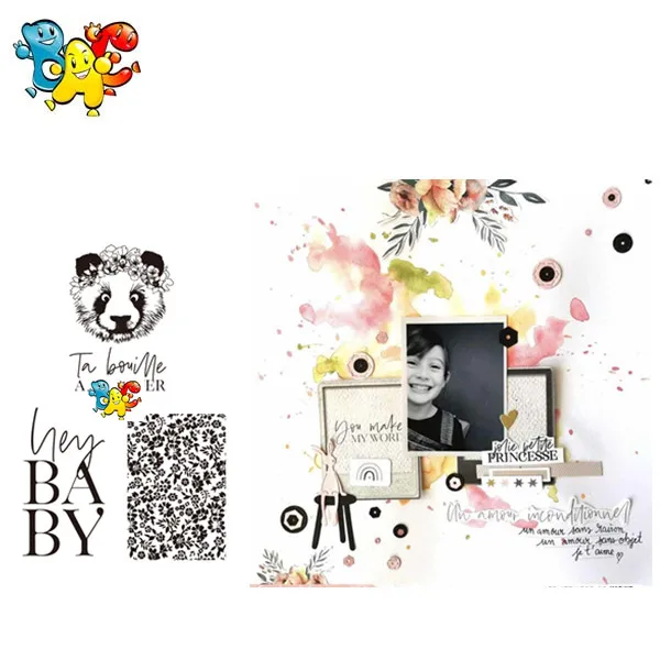 Прозрачные прозрачные штампы в виде панды для скрапбукинга сделай