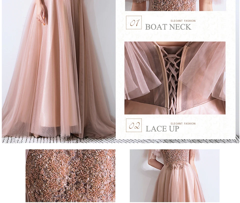 LAMYA роскошные бусы кристаллы Тюль вечернее платье Спагетти ремни Robe De Soiree Сексуальная Лодка шеи Блестки вечерние выпускные платья