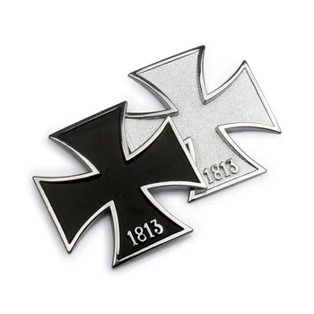 

1 Pcs Car 3D Metal Stickers German 1813 Cross Badge Logo Emblem Car Side Fender Rear Trunk For Jeep VW Mini Cooper Accessories
