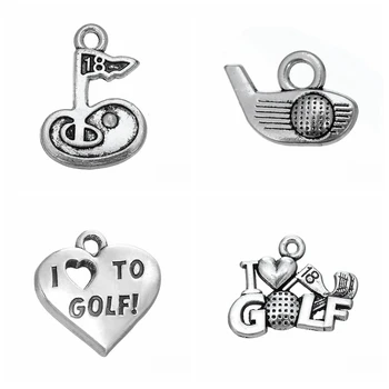 

10pcs Charms Sport Golf I Love Golf Pendant Sport Golf I Love Golf Charms For Jewelry Making Jewelry Findings