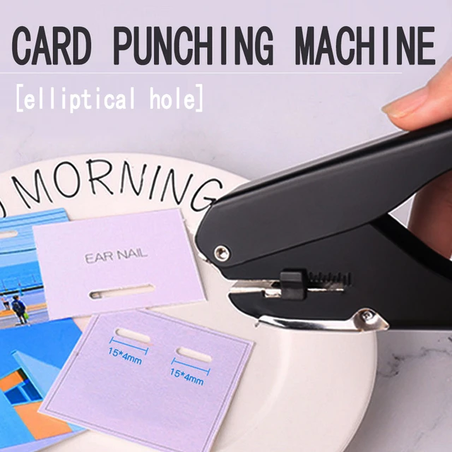 Heavy-Duty Elliptical Punch - Badge Hole Punch for ID Cards, PVC Slots, and  Paper 