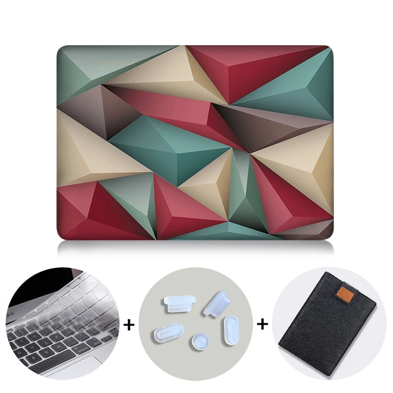 MTT 3D чехол с геометрическим рисунком для Macbook Pro retina 13 15 с сенсорной панелью для ноутбука для Mac book 12 дюймов Air 11 13 дюймов Чехол - Цвет: MB03