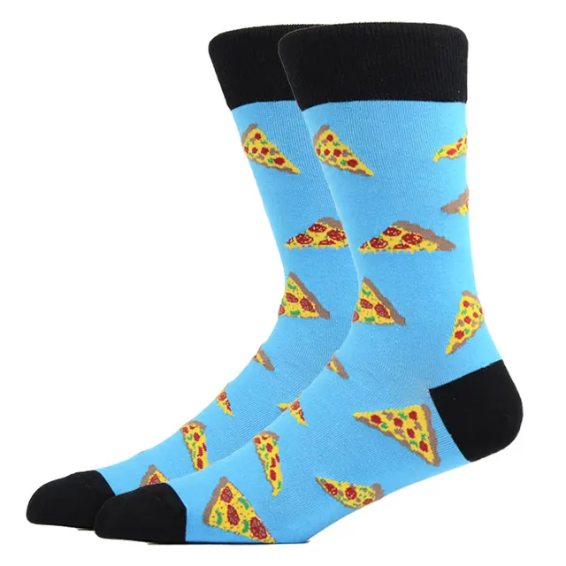 Burger Pizza Sushi Males Socks Fashion Cute Series Korean Harajuku Cartoon Funny Women Happy Cotton Cool Middle Tube Socks HK11022-1