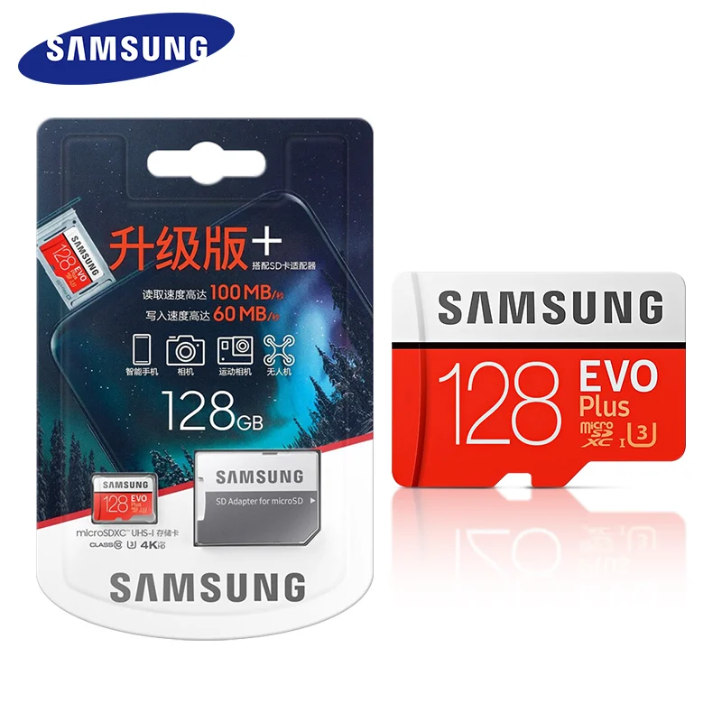 8 gb memory card SAMSUNG Original Memory Card High Speed 100 MB/S EVO PLUS 256GB 128GB Microsd Class 10 U3 TF Cards UHS-I 64GB U1 Micro SD Card samsung 64gb memory card Memory Cards