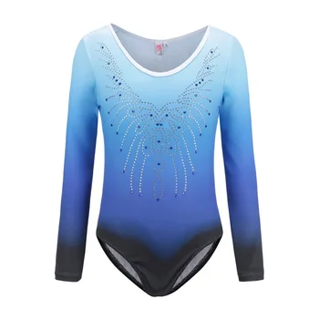 

Sports Dance Wear Patterned Gradient Long-Sleeved Bodysuit Ballet Gymnastics Clothes Exercise Clothes Dance Clothes