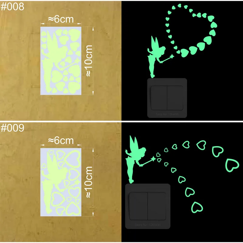 Description Picture 6 of itemKids Wall Sticker Fairy Luminous Stickers Baby Room Children Bedroom Home Decor Stickers Kitchen Bathroom Glow Switch Decoration
