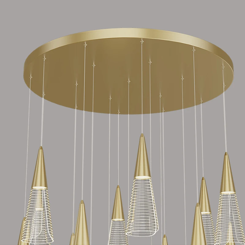 Stair Long Cone Loft Chandelier 6 Stair Long Cone Loft Chandelier 6