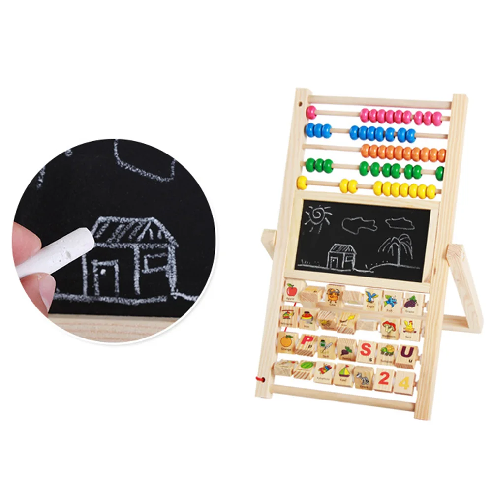 Wooden Multifunction Abacus Learning Stand Toys Kids Counting Cognition Board Early Educational Math Toy Gift for Children