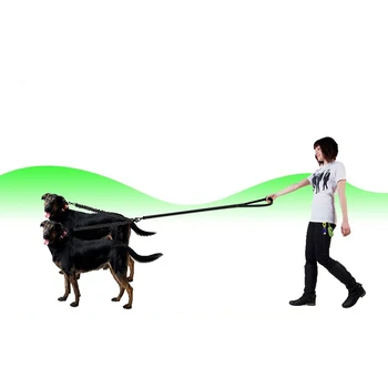 

New 2.5M Double Dog Leash Pet Dog Adjustable Lead Leash with Reflective Stripe for Two Dogs Cats Nylon Walk Dog Leash