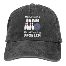 Мой drinking Team имеет Боулинг проблемы Джинсовая Шляпа Мужская классическая Бейсбол шапки