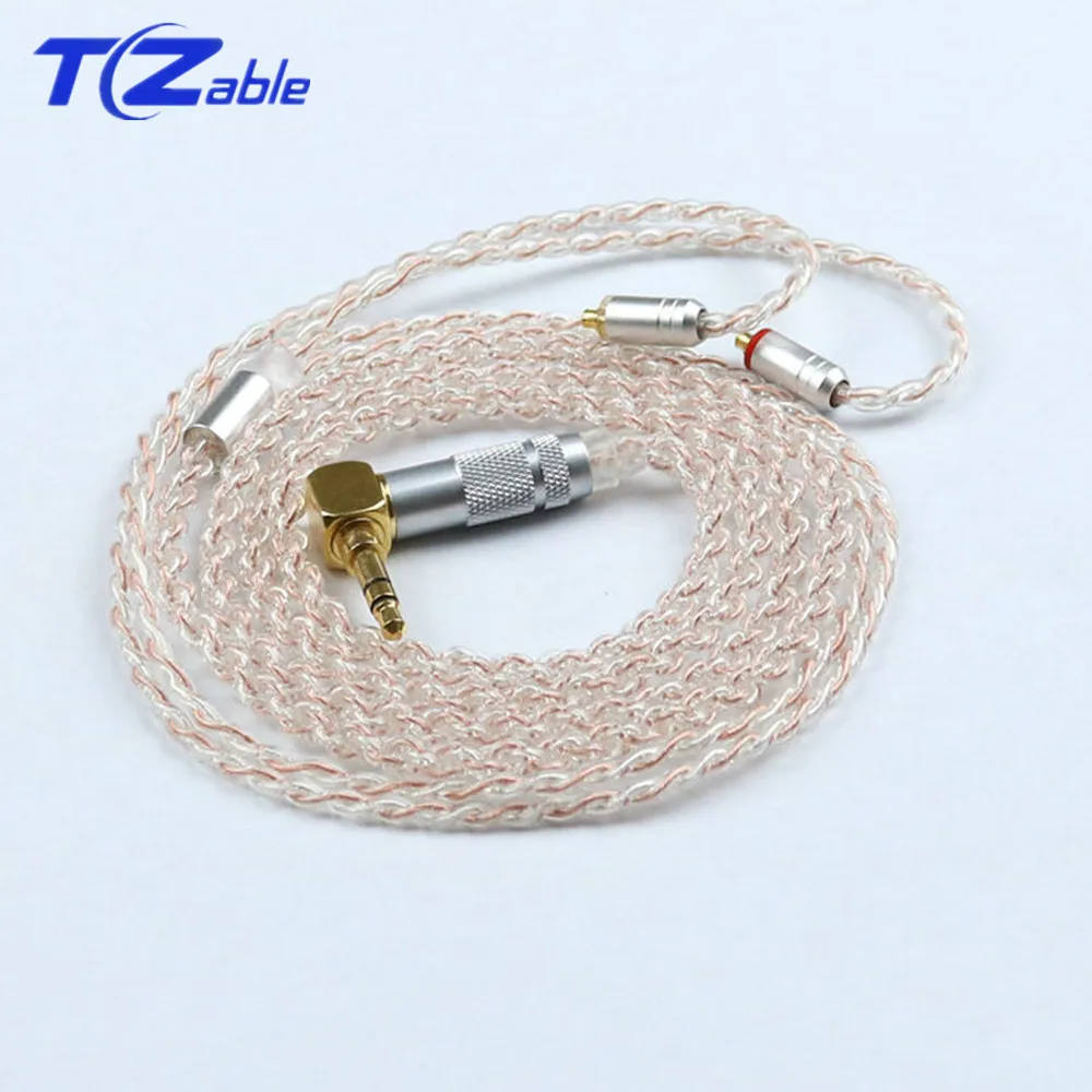 For MMCX Earphone Upgrade Wire 90 Degree Stereo 3 5MM Jack Adaptor HiFi Audio Connector Cable Diy Headphones Cables