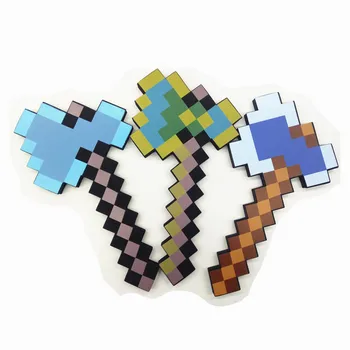 

1minecraftinglys design Size 45cm Blue Diamond Sword Soft EVA foam toys sword Gray Pickaxe For Children children toys foam sheet