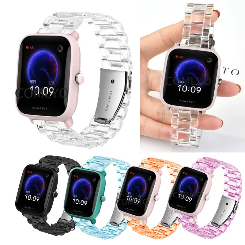 

Clear Strap for xiaomi amazfit bip s u pro smart watch band Correa Plastic bracelet for amazfit gts gts2 mini gts2e wristband