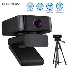 

Elecpow Webcam 1080P Full HD Web Cam With Microphone USB 360° Automatic Tracking Face Mini Webcamera For PC Laptop Teacher Live
