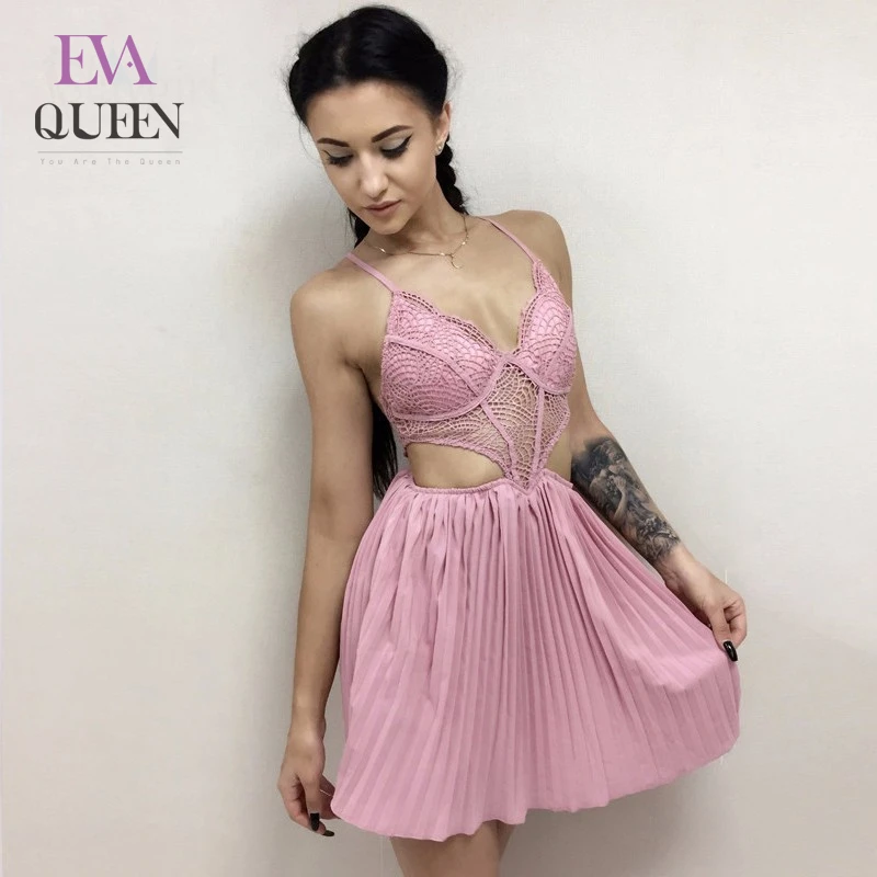 Женское мини-платье EvaQueen летнее платье с v-образным вырезом Элегантное открытое