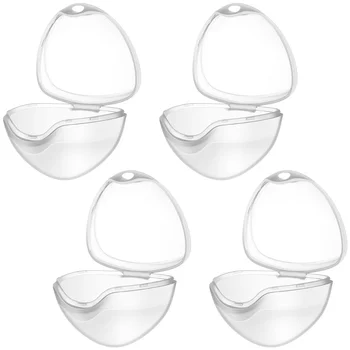

SUPVOX 4PCS Portable Transparent Pacifier Storage Box Clip Nipple Container Baby Infant Toddler Pacifier Case