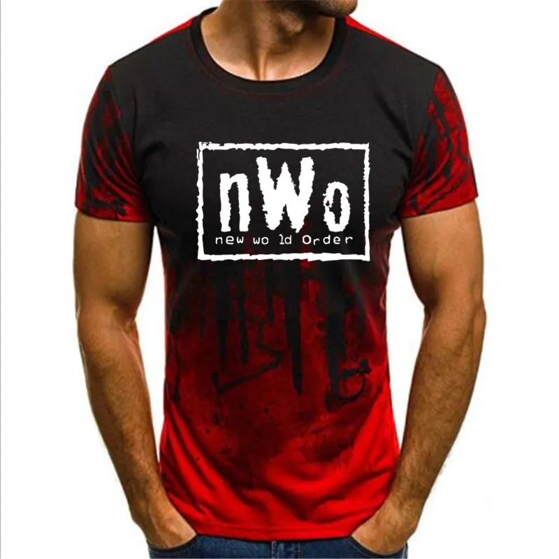 Взрослая Мужская футболка WCW для борьбы NWO New World Ink Wolfpac, Черная Мужская футболка, брендовая мужская верхняя одежда, camisetas, мужская повседневная камуфляжная футболка