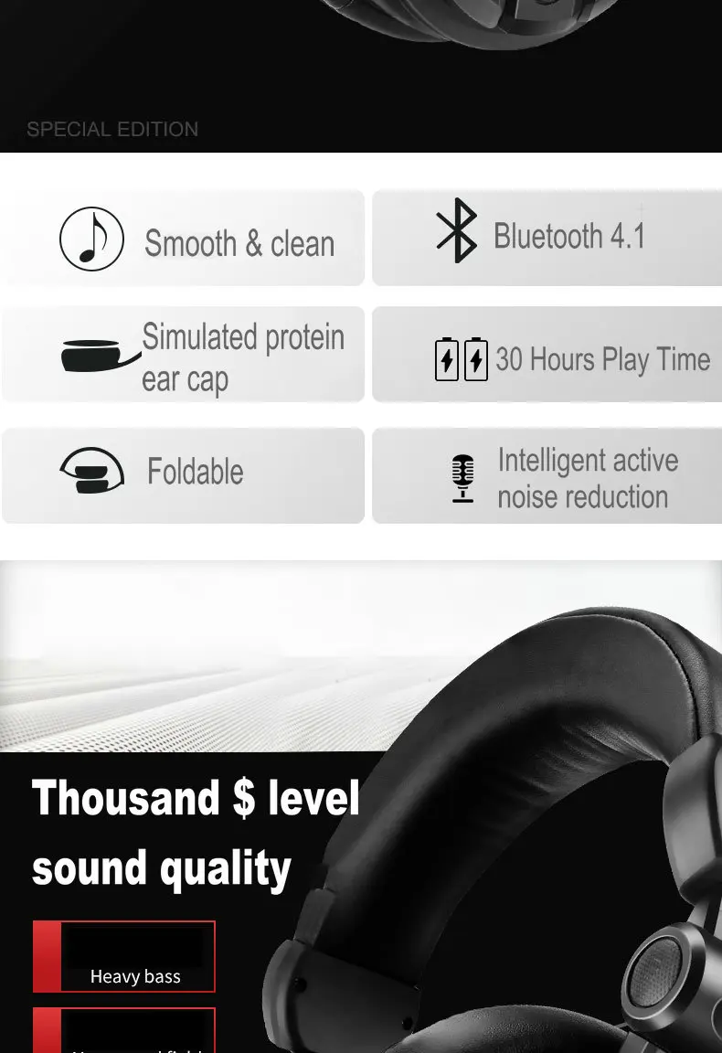 30 часов воспроизведения настоящие беспроводные наушники 3D стерео Bluetooth гарнитура складные Игровые наушники с микрофоном наушники с шумоподавлением