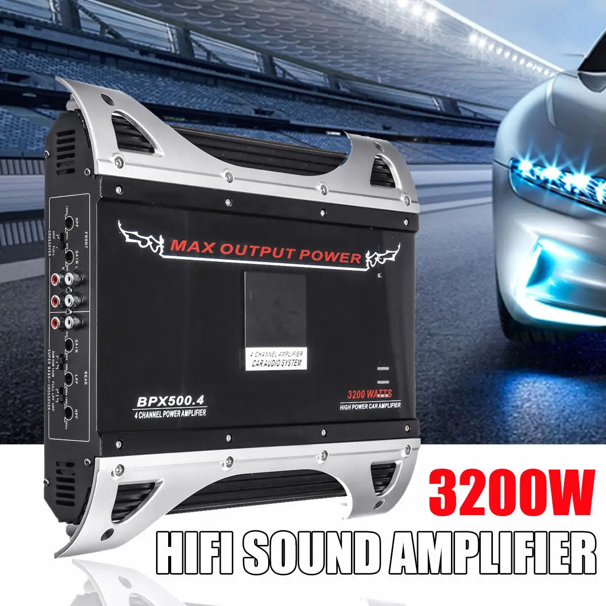 

4CH 3200W 12V Car HIFI Sound Amplifier Home Music Stereo Amplifiers AMP FM Bass Power Audio Amplifier Vehicle Subwoofer Speaker