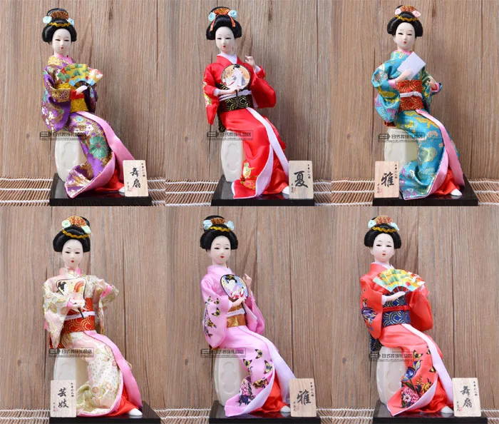 Японский шелк мебель кимоно Кабуки Гейша кукла ремесленные украшения японские человекообразные фигурки украшение дома ZL215