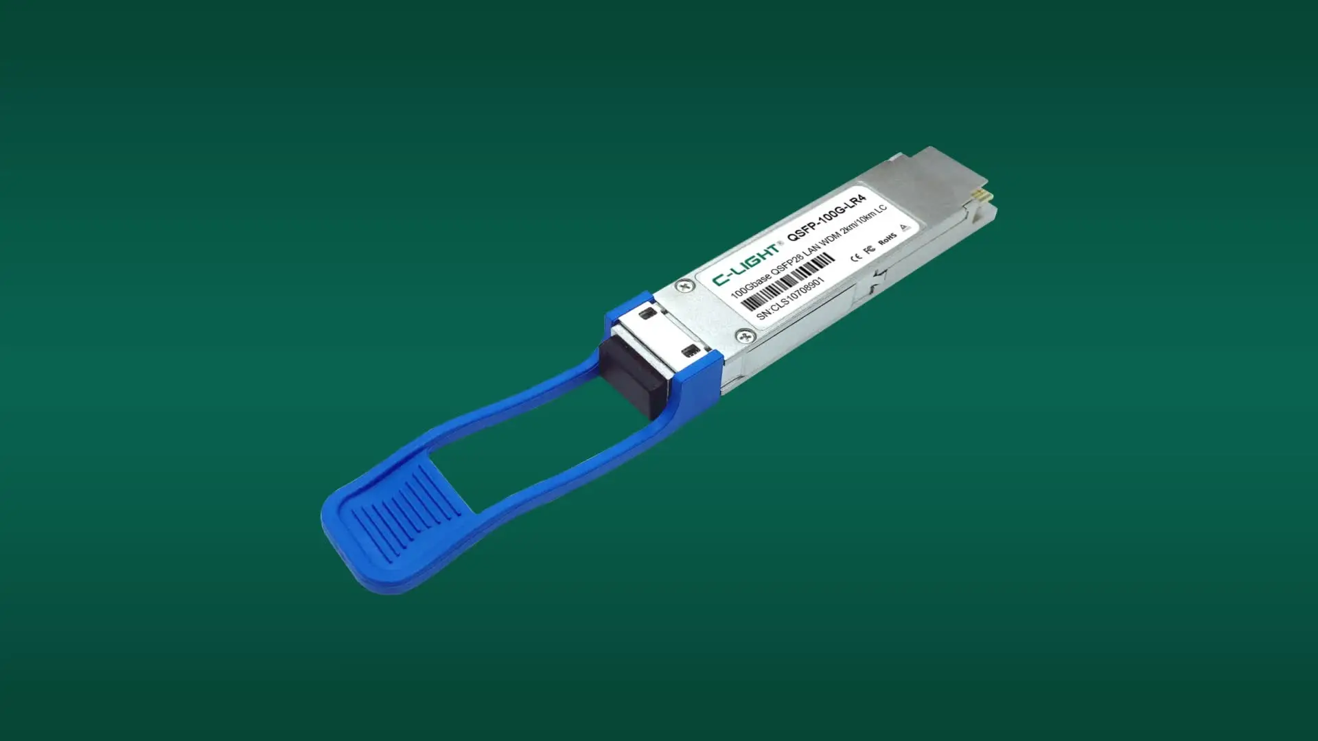

QSFP-100G-LR4-S Compatible 100GBase-LR4 QSFP28 Transceiver (SMF, 1295nm to 1309nm, 10km, LC, DOM) OEM