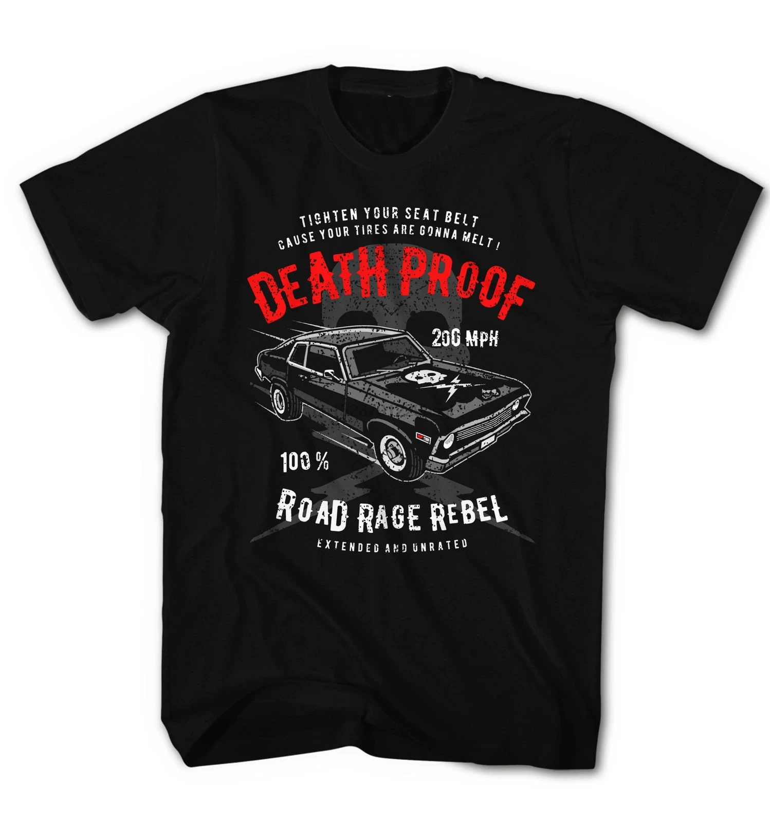 Fashion Top Tee Mens Herren T-Shirt Death 200 MPH Proof Auto Motor Movie Film Neu DP161017 Print T Shirt |