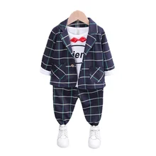 Ropa de primavera y otoño para niños, Chaqueta de algodón, camiseta, pantalones, conjunto de 3 unids/set, ropa deportiva para bebés