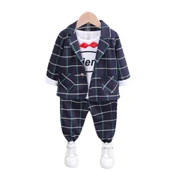 Vêtements printemps automne pour enfants, t shirt et pantalon, veste en coton, vêtements de sport pour bébés, 3 pièces/ensembles 