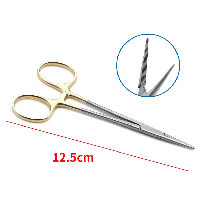 SKU-9-金柄止血钳-直头 12.5cm