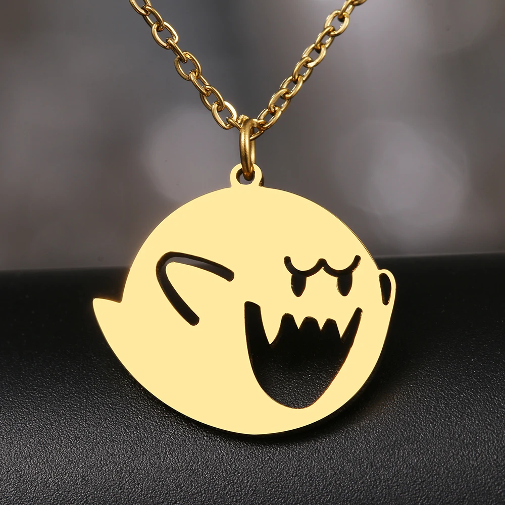 Stainless Steel Necklaces Anime Monster Fashion Pendants Chain Choker Fine Charm Necklace For Women Jewelry Party Friends Gifts