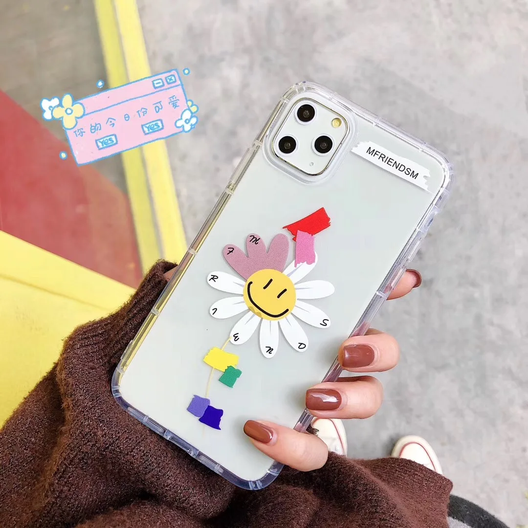 Модный чехол для телефона G dragon peaceminusone x Fragment Smile face Daisy iPhone 11 pro X Xs Max XR 7 8 Plus мягкий |