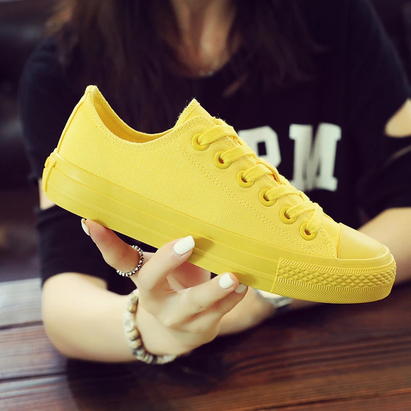 yellow slip on trainers