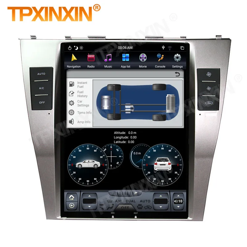 Carplay 2 Din Android 9 Tesla Multimedia Stereo For Toyota Camry 2007 2008 2009 2010 2011 GPS BT Radio Receiver Player Head Unit