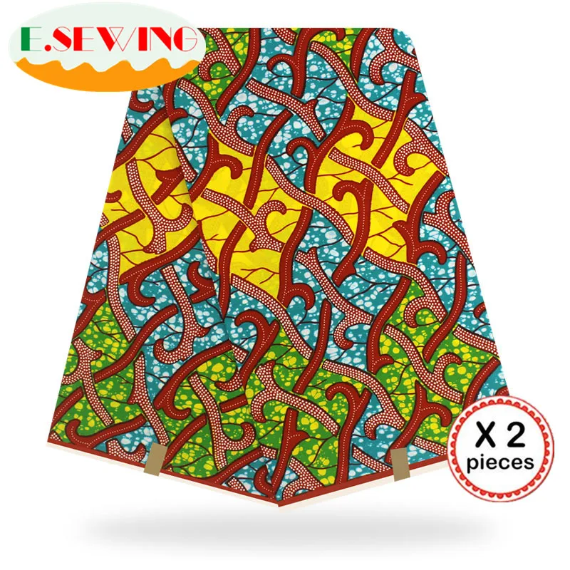 Африканская восковая ткань с принтом Анкара для шитья Анкара африканская ткань 12 ярдов нигерийская хлопковая ткань Гана для платья 81059