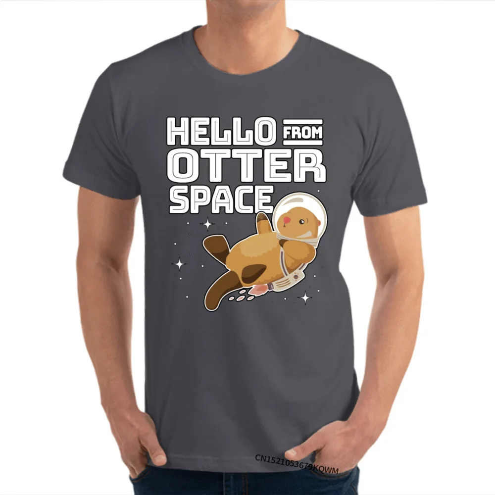 Gift Man Special Crazy Tops Shirt O Neck Summer Cotton Fabric T Shirts Birthday Short Sleeve T Shirt Drop Shipping Otter Space Astronaut Funny Otter Pun Gag Gift carbon