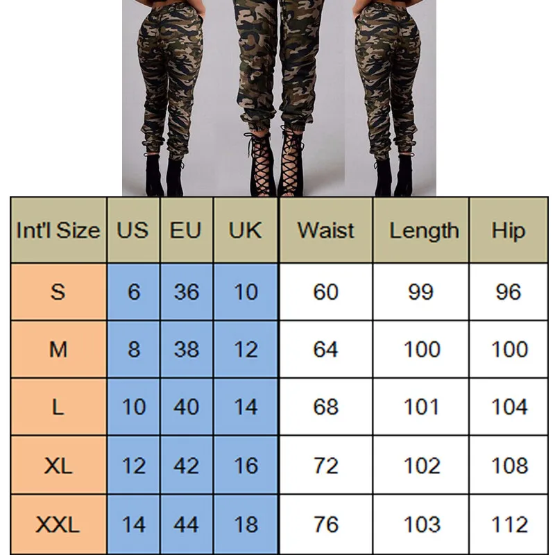 Günstige 2019 mode Stretch Military Camouflage hose frauen Armee hohe taille lose Camo Hosen Casual Hosen Straße Jogger jogginghose