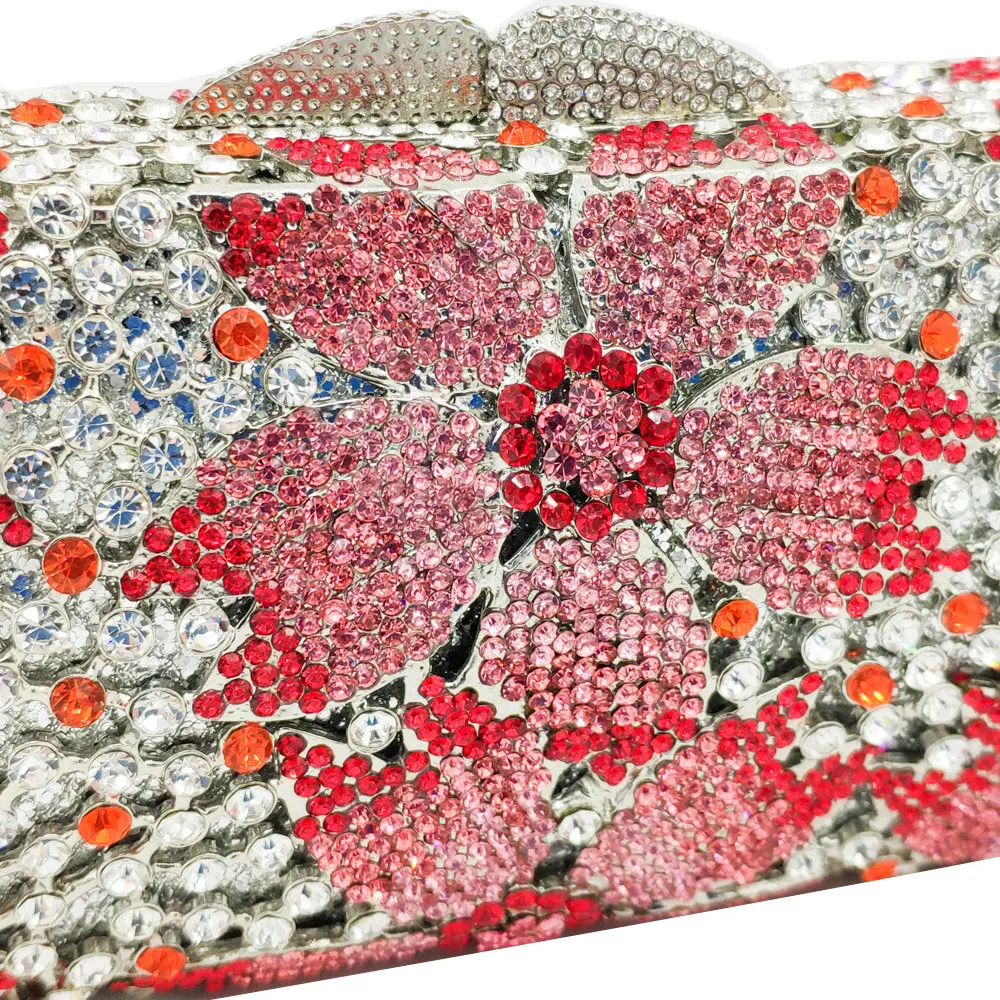 Женский ажурный клатч Boutique De FGG вечерние сумочки и кошельки с кристаллами цветами