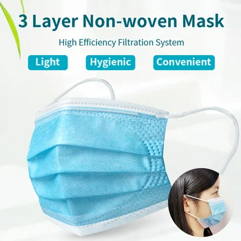 

Anti-bacterial pm2.5 mask Kids Face Mouth Masks 2-100pcs 3 layers Non Woven Disposable Children Anti-droplet Masks Supplies