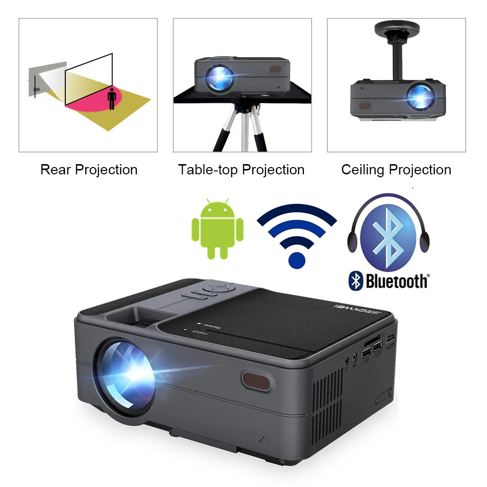 Caiwei C180 Smart Mini Projectorhd мобильный Телевизор Android маленький проектор для домашнего кинотеатра проекторы видео уличные проекторы