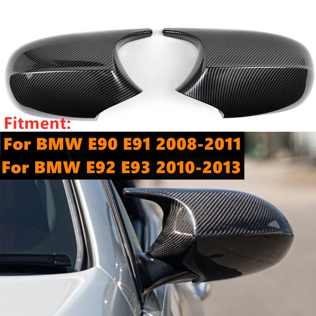 Für BMW E90 E91 2008-2011 E92 E93 2010-2013 Schwarz glänzende  Rückspiegelabdeckung Ersatz links und