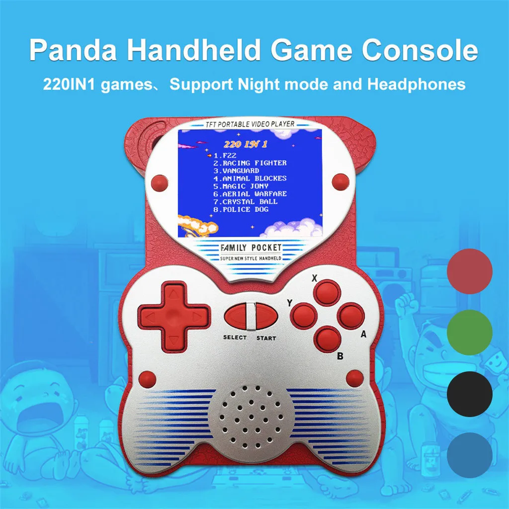 

Video Game Retro Games Console Panda Handheld Game Console 2.5inch Screen 220 in 1 Games Support Night Mode Player Puzzle Gamer