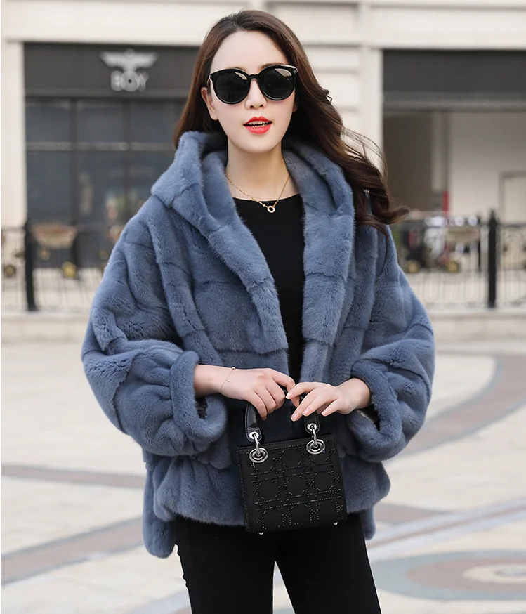 Free Shipping Genuine Mink Fur Bat Sleeved Coat Real Mink Fur Coat Lady's Mink Fur Poncho Real Fur Shawl Wholesale Retail OEM