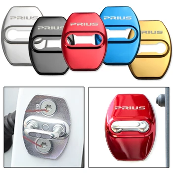

4pcs Door Lock Decoration Stainless Steel Cover Sticker Car Styling Case For Toyota prius Accessories
