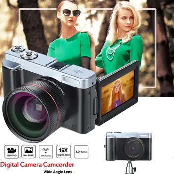 

WIFI 3.0 Inch 24 Million HD Digital Video Camera Flip Screen Camera 16X Optical Zoom Times DC102+W3 Megapixel Camera