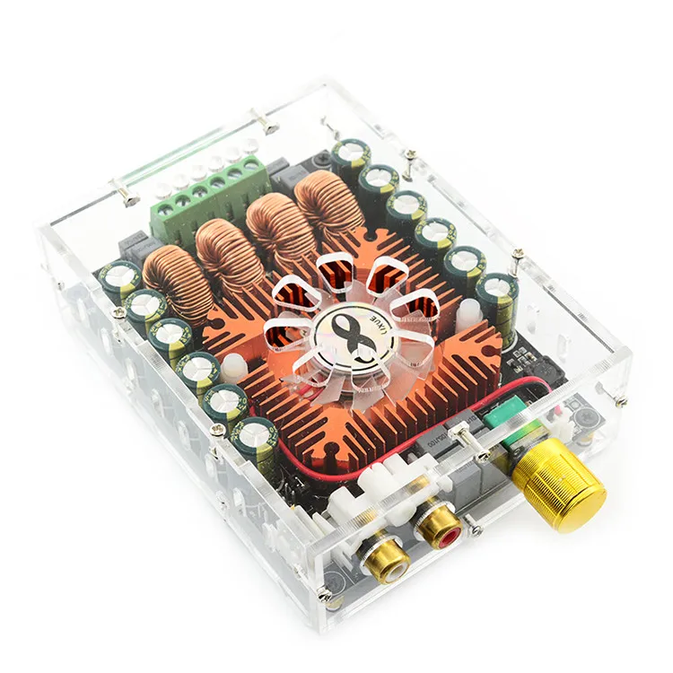 Amplifier with shell TDA7498E Высокая мощность цифровой усилитель мощности доска 2,0 HIFI стерео 160 Вт* 2 Поддержка BTL220W DC12V-36V - Цвет: Amplifier with shell
