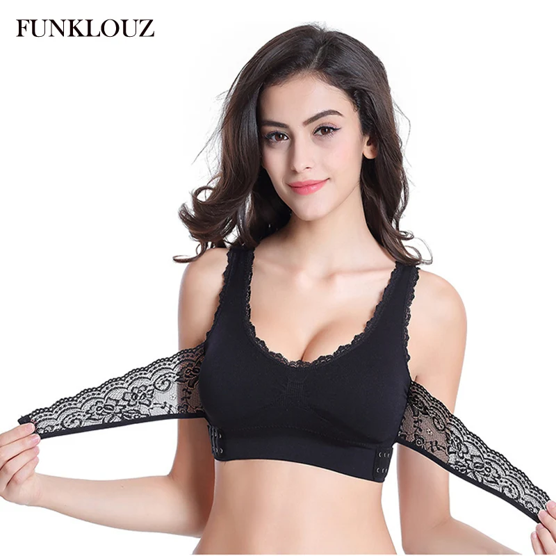 Women's Front Cross Side Buckle Wireless Lace Bra - Funklouz, Push Up, and Breathable Sport image 2