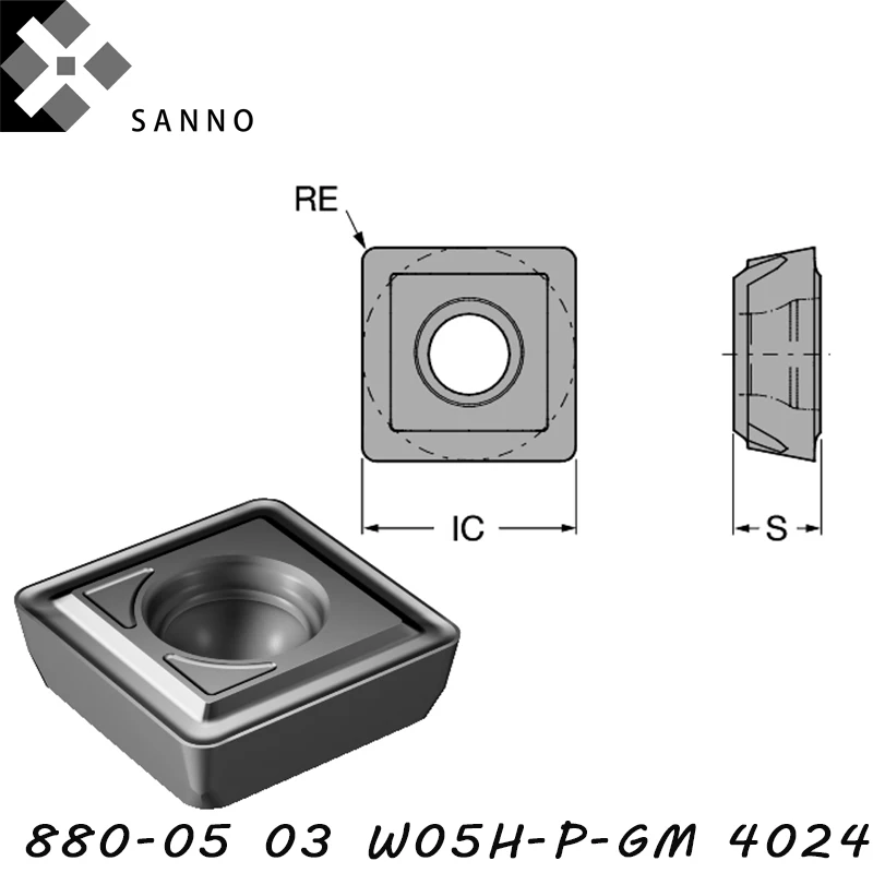 880-0503 05H-C-GM 1044880-0503W05H-P GM4024, 880-0503 W05H-P-GM 4344 Коро вставки для дрели с ЧПУ Карбидное лезвие/советы