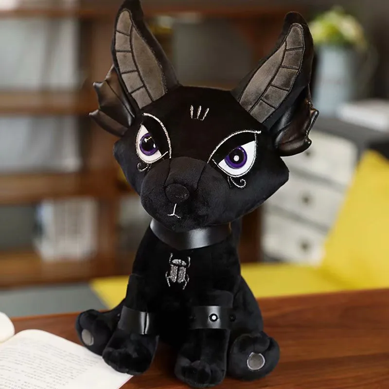 Gothic All Black Devil Animals Plush Toys Monsters Black Unicorn Hydra Snake Anubis Pentacle Elephant Rabbit Stuffed Dolls Kids Friends Gift  (5)