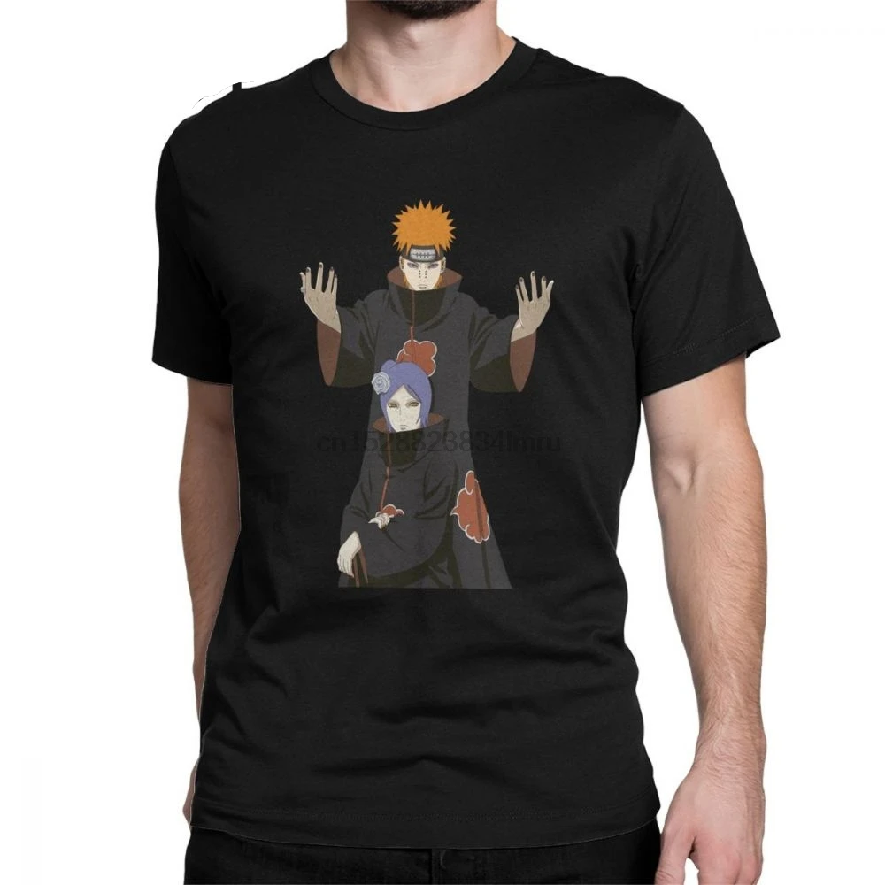 Мужская футболка Pain Konan Yahiko Akatsuki Naruto Awesome хлопковые футболки с коротким рукавом
